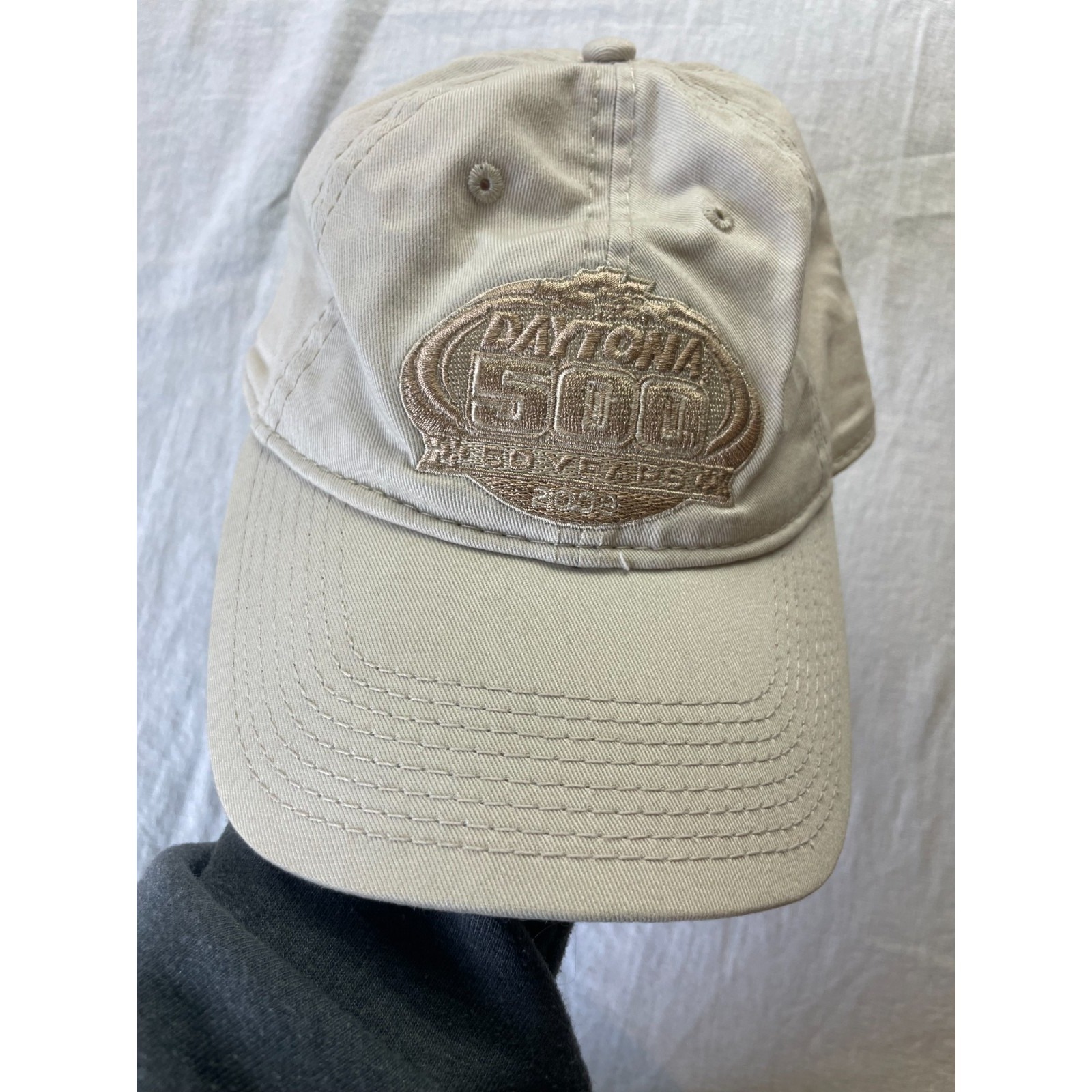 Daytona 500 Strapback Hat Mens Beige 2008 50 Years Anniversary Nascar Cap